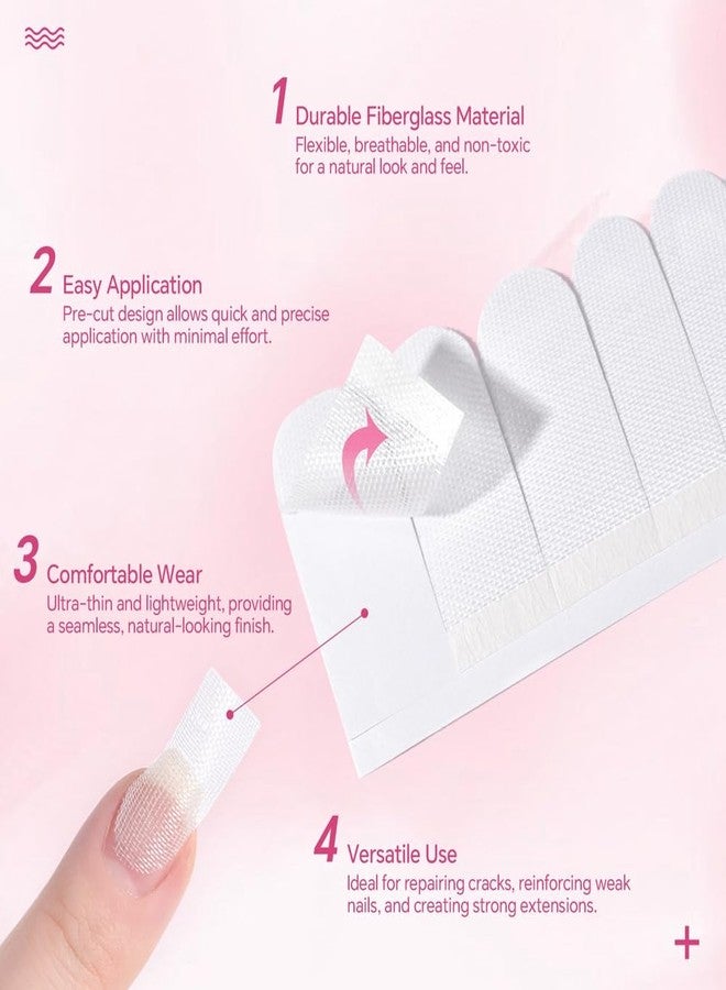 KADS 70Pcs Pre-Cut Fiberglass Silk Nail Tips - 10 Sheets x 7 Sizes (00-6), Full Cover False Nails, Glossy & Durable Artificial Nails for Acrylic, Gel Extensions & Manicure - Image 4